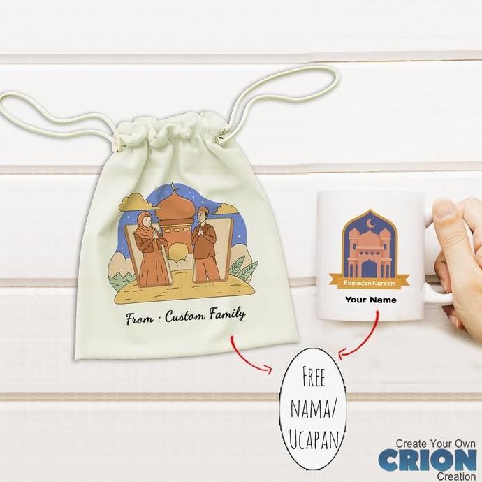 Mug Hampers Lebaran Happy Eid Mubarak Bisa Custom Nama By Crion