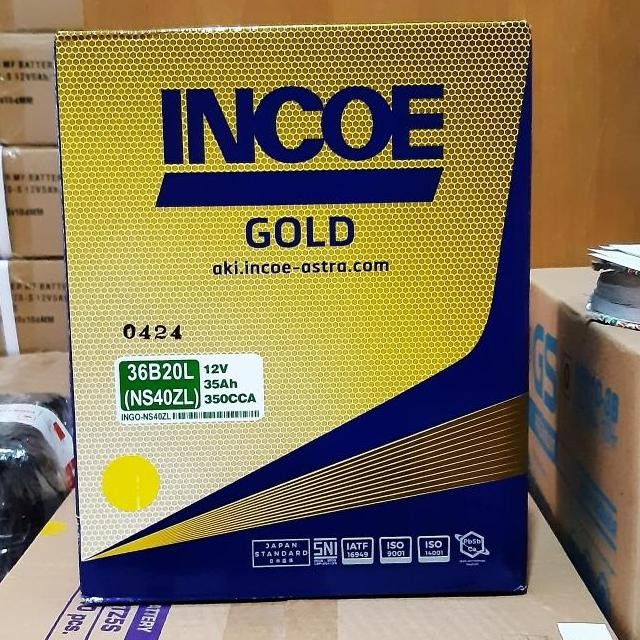 DB123 }} Aki Mobil Honda Brio, BRV, Freed, Jazz Incoe Gold NS40ZL Aki Basah