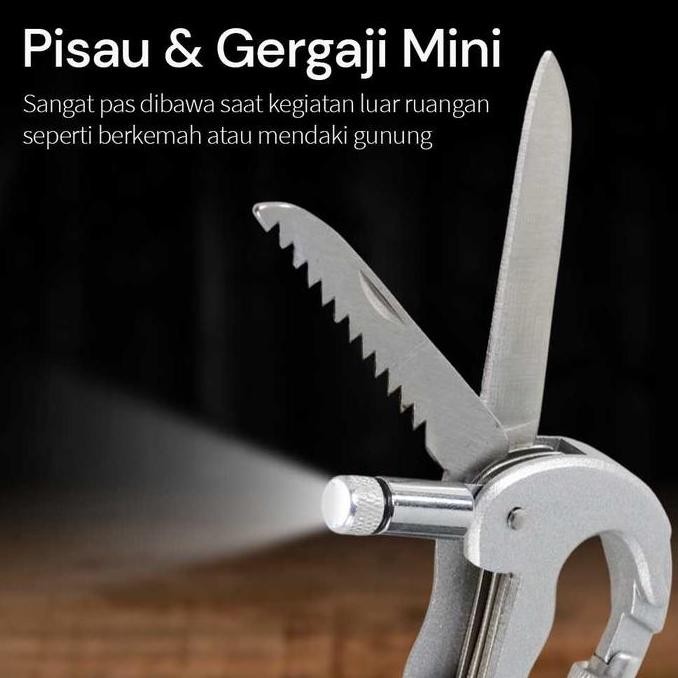 DE109 >> Carabiner Pisau Lipat Knife Carabiner Mountaineering