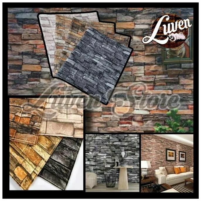 New New Wallpaper 3D FOAM BRICK Bata Corak Batu Alam