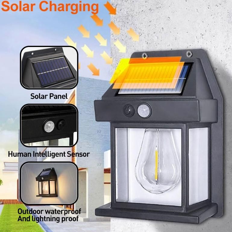 INDUCTION SOLAR WALL LAMP SOLAR WATERPROOF LAMPU DINDING SURYA LUAR CAHAYA DINDING LUAR YANG TAHAN A
