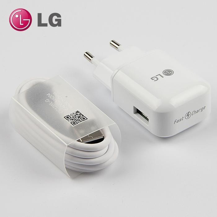 USB Charger LG + Kabel Type-C Original 100% 9V Fast Charging