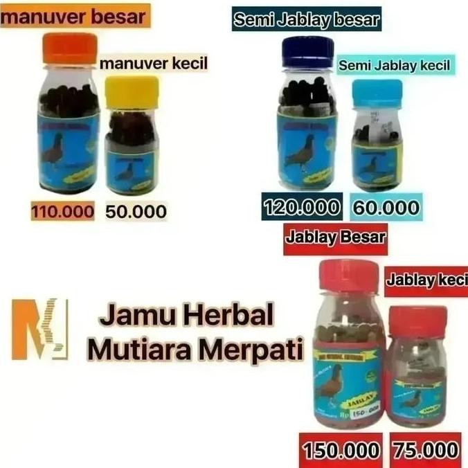 Jamu semi/ jablay  botol kecil mutiara suplement burung merpati murah