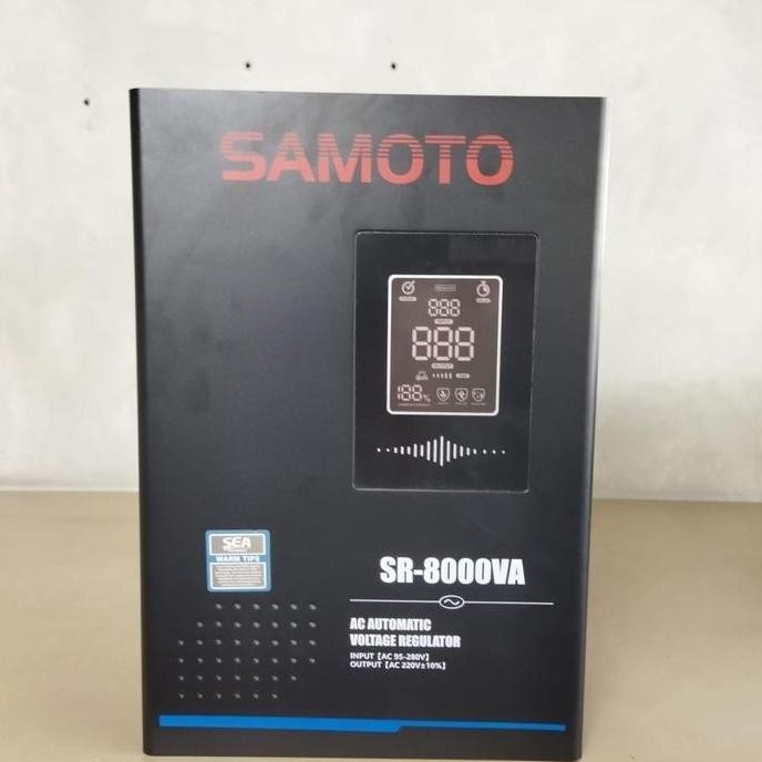 STABILIZER SAMOTO SR-8000 8000VA 1 PHASE STABILSER RELAY CONTROLLER SERIES SR 8000 / 8 KVA Murah