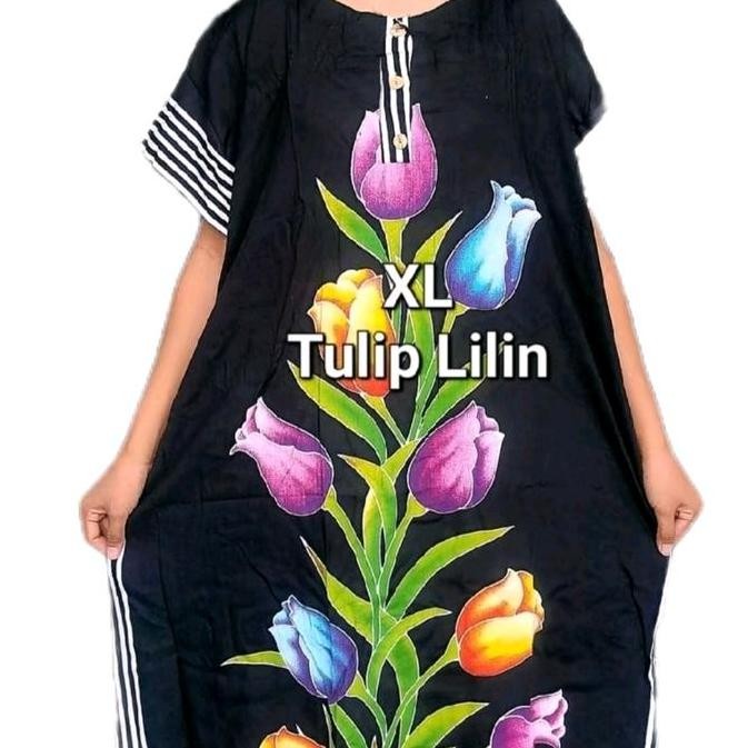 Daster Hengky Xl Motif Bunga Tulip Ld 130