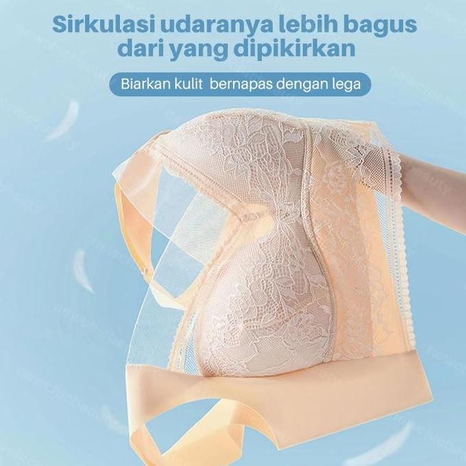 9Bra-Bra Seamless Sport Push Up Bra Jumbo Renda Bunga Big Size Tanpa Kawat
