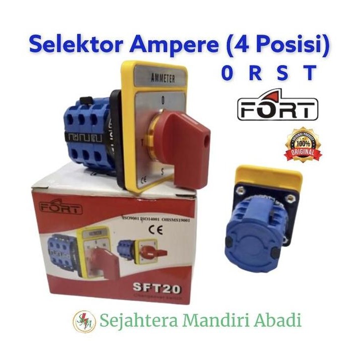 Selektor Ampere 4 Posisi Fort (0 R S T) SFT20 Ampere Selector Switch