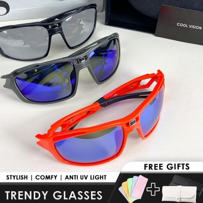 DF192 }} BUY 1 FREE POUCHKacamata Sporty Pria Korean Style Anti Sinar UVcool visionMC55422 Eyewear