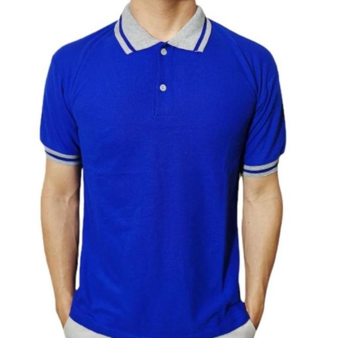 DF258>> KAOS POLO SHIRT LENGAN PENDEK KERAH KOMBINASI BAJU PRIA WANITA POLOS WARNA HITAM PUTIH COKLA