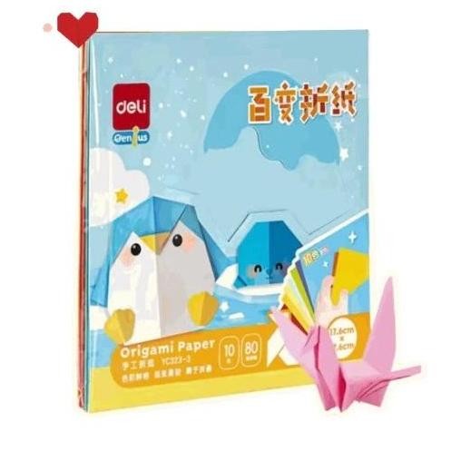 DELI kertas warna/craft paper/origami paper A4 50 lembar 10 warna