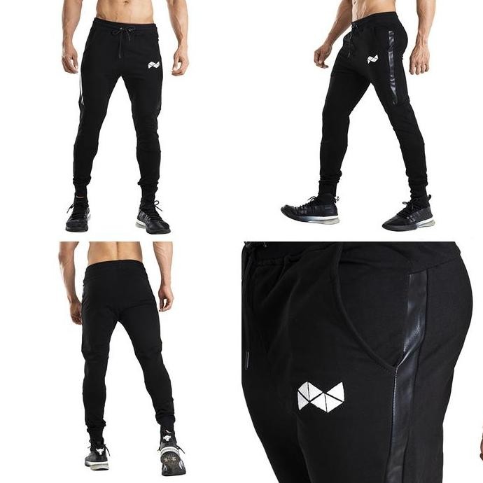 NEVERES Leather Stripe Jogger