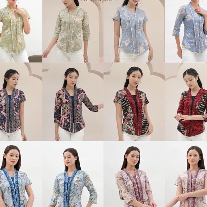 Atasan Batik 336 Series Batik Wanita Standart Jumbo Sxxl Blouse Batik Batik Kutu Baru Seragam Batik