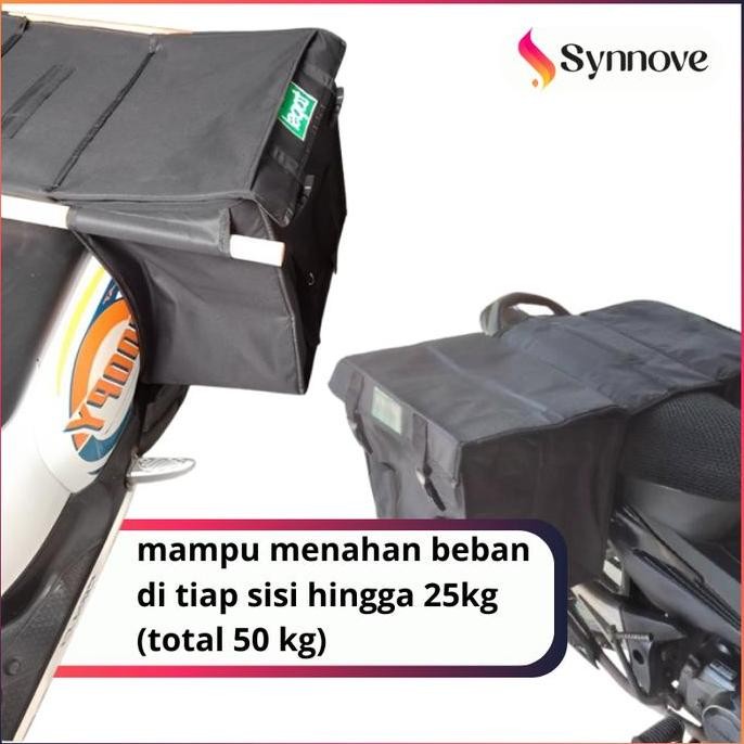 Tas Kurir Motor Tebal Anti Air Tas Obrok Motor Tas Samping Motor Belakang Side Bag Motor Tas Bronjon
