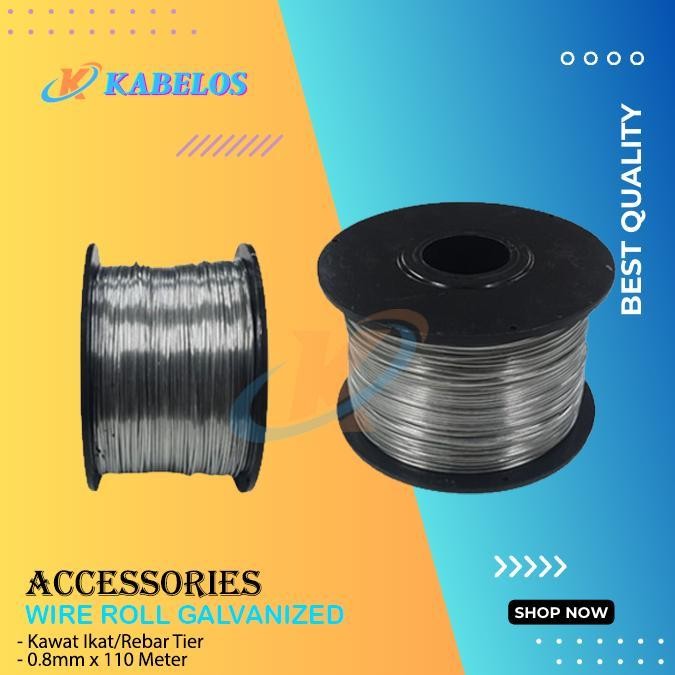 Wire Roll Galvanized|Kawat Ikat Rebar Tier 0.8mm x 110 mtr Kawat