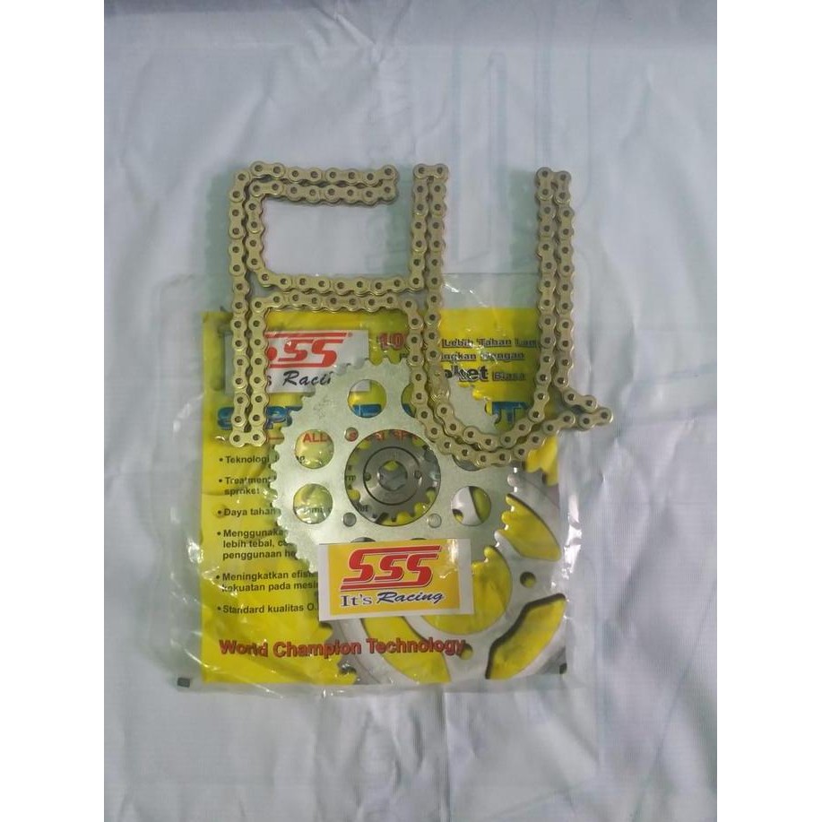 * Gear Set SSS 428 Rantai Gold Satria Fu150, Fu Facelift, Fu Injeksi *