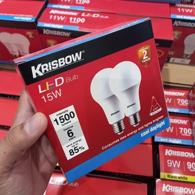 Krisbow set bohlam led 2 pcs 15 watt - putih
