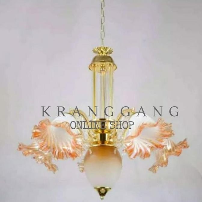 TERMURAH - Lampu Hias Gantung Bunga -Warna Kuning Gold dan Putih Silver