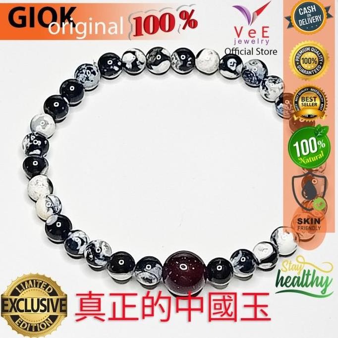 BEST SELLER GELANG TASBIH 33 BUTIR BATU GIOK CINA ASLI 6MM - VEE BRACELET BATU 