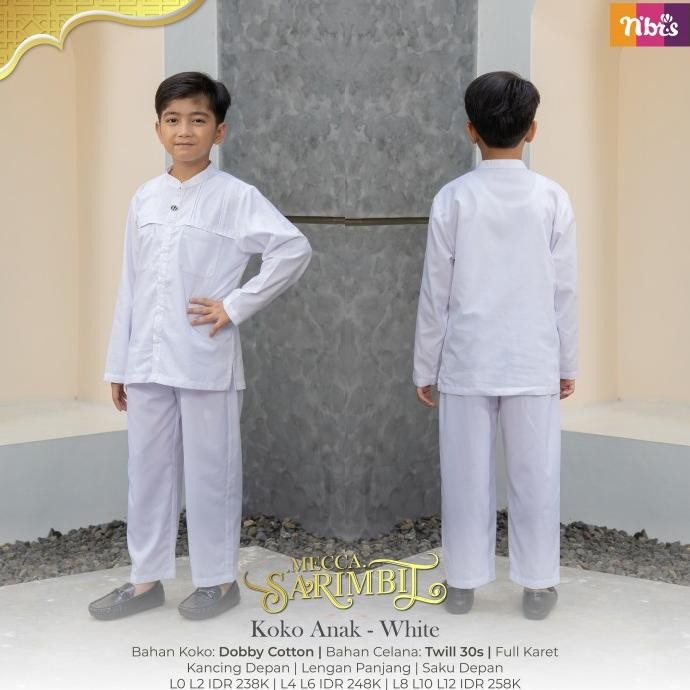 Cod Gamis Putih Nibras Mecca Promo Diskon 50% Baju Manasik Umroh Couple Keluarga Putihaq Bas-12