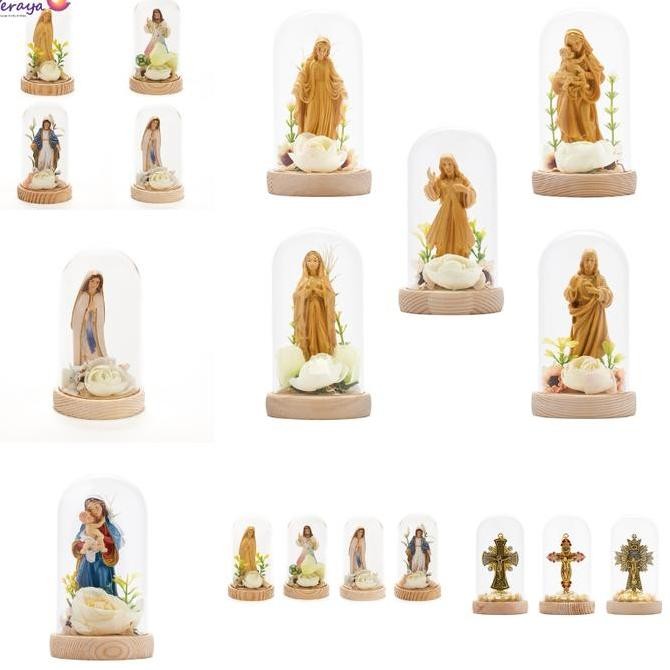 Hiasan Glass Dome Classic Patung Bunda Maria Yesus Souvenir Pajangan Dekorasi Rohani