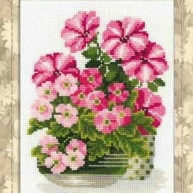 paket kristik bunga pot pink