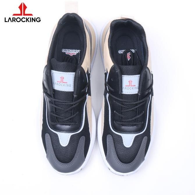 Larocking - Phoenix Hitam Cream | Sepatu Sneakers Casual Gym