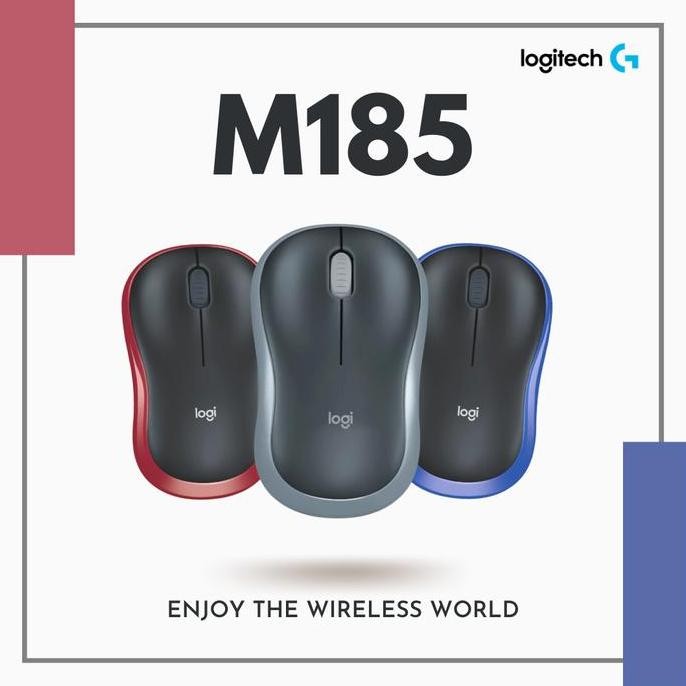'' Mouse Logitech M185 / Logitech M 185 Wireless Garansi Resmi ''