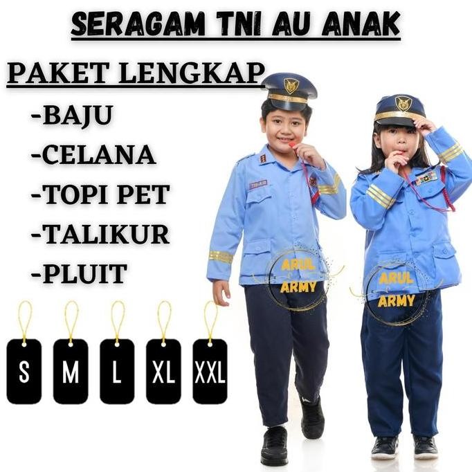  Baju Seragam Tni Au Anak Tk Paud Setelan Pdh Tni Au Anak Sekolah Kostum Karnaval Profesi Tni Au Ana