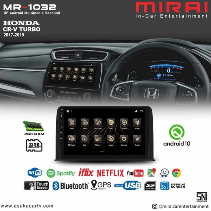 Headunit Android 10 Inch Crv Turbo 2017-2019 Mirai 1032 By Asuka