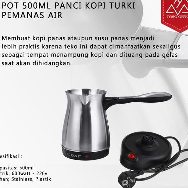 Teko Listrik Elektrik Turkish Pot Ml Panci Kopi Turki Pemanas Air