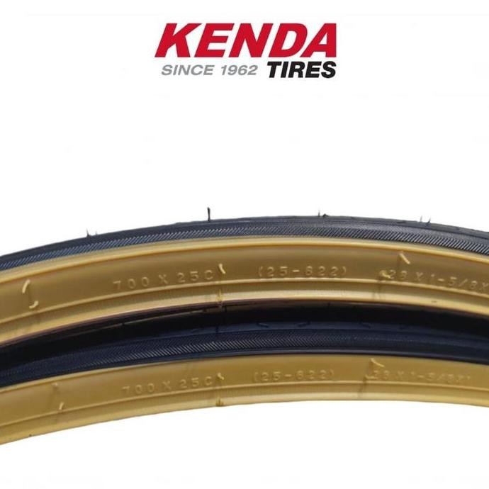 Ban Luar Kenda 700 X 25 C 25C K-152 K152 Sepeda Fixie Roadbike Skinwall Tanwall Hitam Coklat