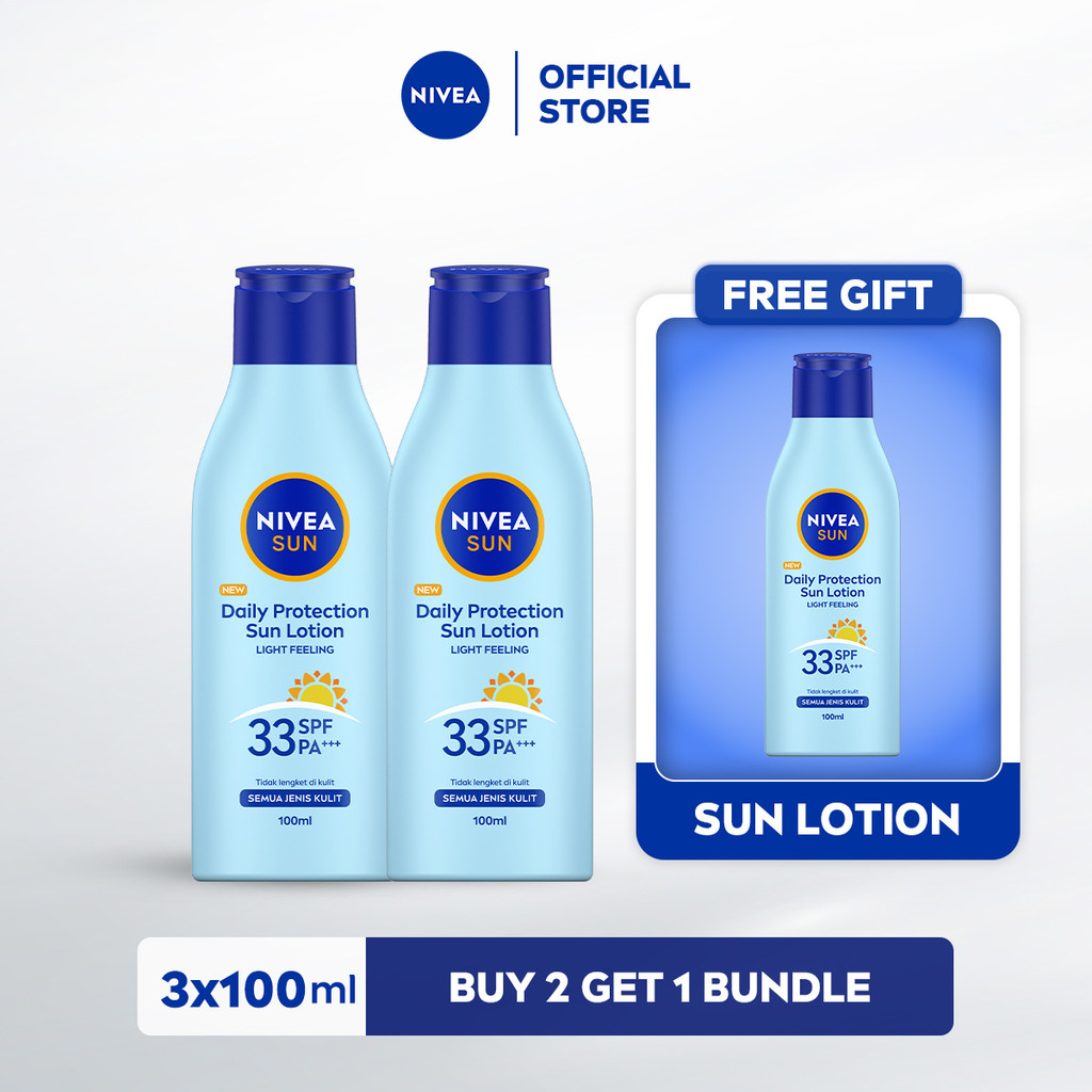 [Special B2G1]NIVEA Daily Protection Sun Lotion SPF33 100mlx3