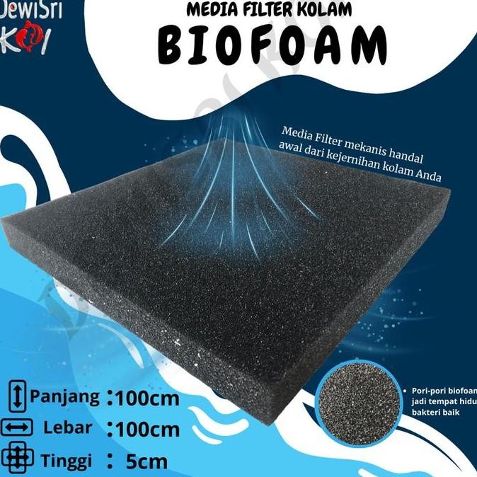 Biofoam Filter Aquarium Kolam Koi 100x100x5 cm Busa Filter Mekanis Media Penyaring Air