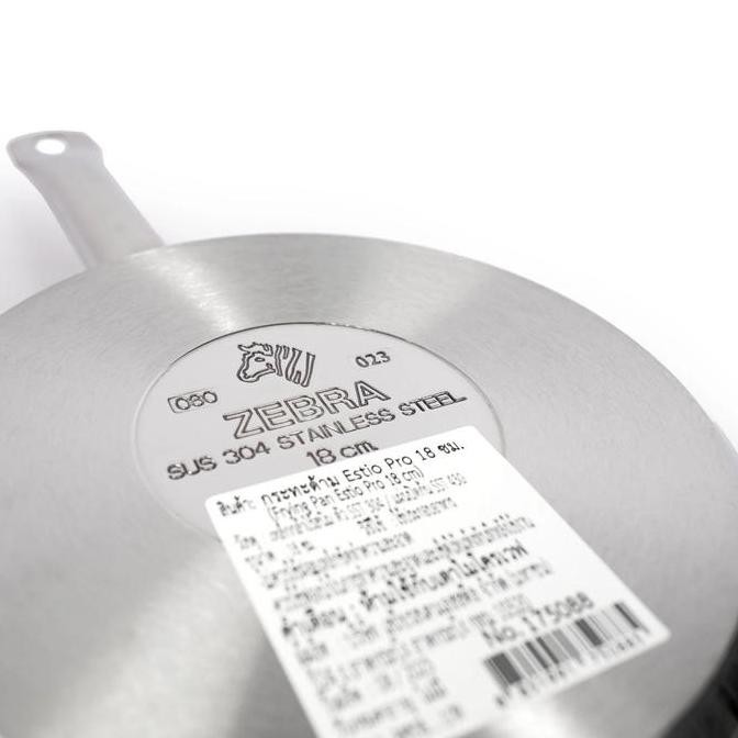 Zebra Fry Pan 18 Cm Estio Pro 175088 Wajan Penggorengan Stainless Sus 304 Frying Pan 18Cm