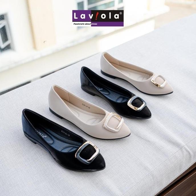 Promo Laviola 3330 LSF- Flat Shoes Wanita Black COD
