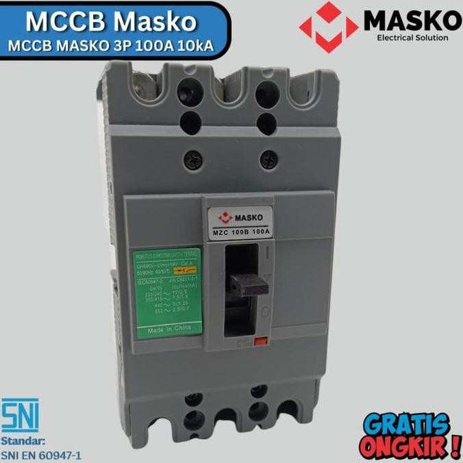 MCCB Masko NFB 3P 3 P 3 Pole 100A 100 A 100 Ampere 10kA 10 kA