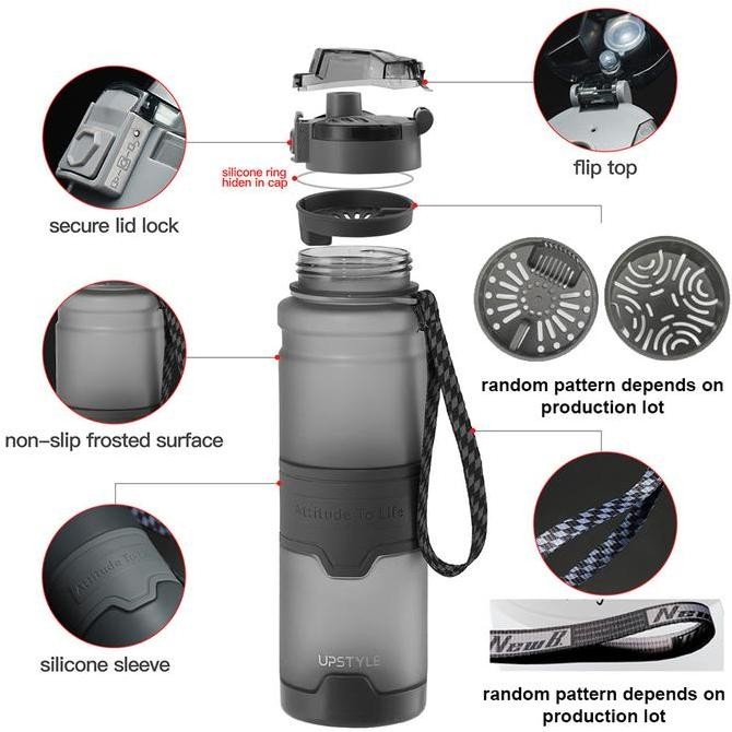 BOTOL AIR MINUM 1000ML UPSTYLE PREMIUM SPORT WATER BOTTLE FROSTED