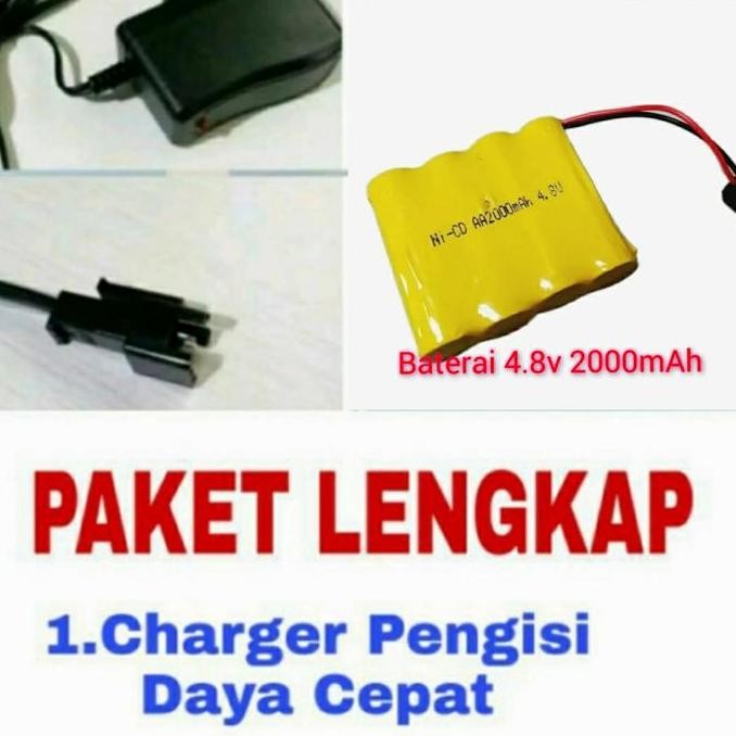 Mobil remot RC Charger Batere Dan Baterai 4,8V Mainan Remote Control -