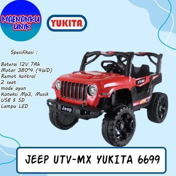 Mainan Anak Mobil Aki Jeep UTV-MX - YUKITA 6699 Maenan Remote Control