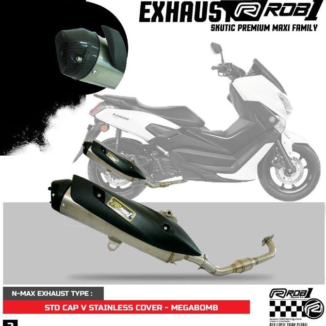 Knalpot ROB1 all New Nmax Aerox Connected Standart Racing Stainless