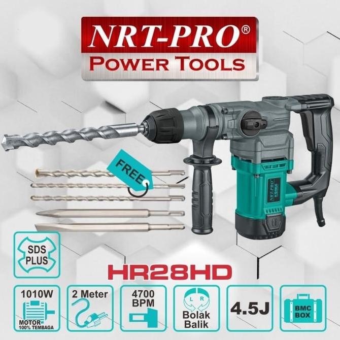 NANSO- NRT PRO NRT-PRO HR 28 HD HR28 MESIN BOR BOBOK BETON SDS PLUS 28 MM