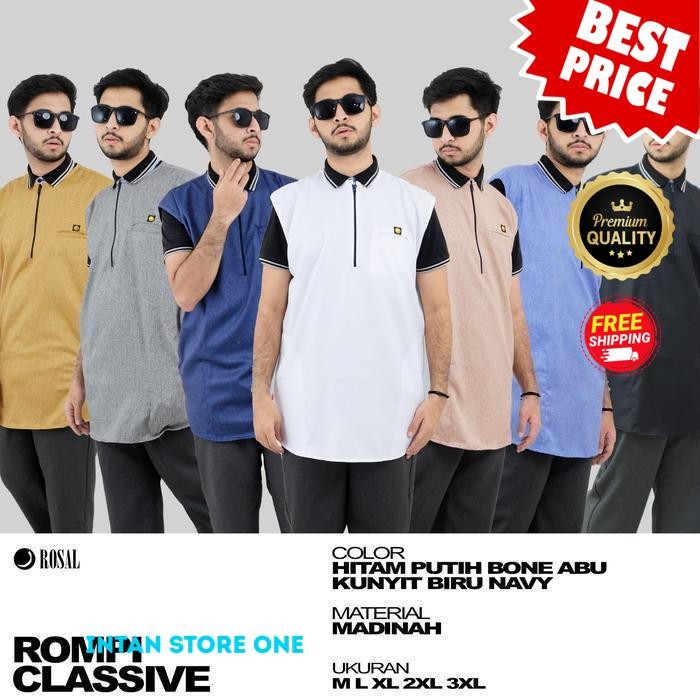 ROMPI SHOLAT CLASSIVE ROSAL ROMPI SHALAT MUSLIM PRIA DEWASA KERAH OBLONG UKURAN M L XL 2XL 3XL BEST 