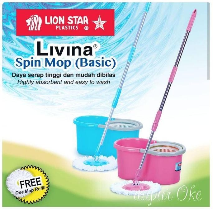 Lion Star Set Alat Pel Spin Mop Pembersih Lantai