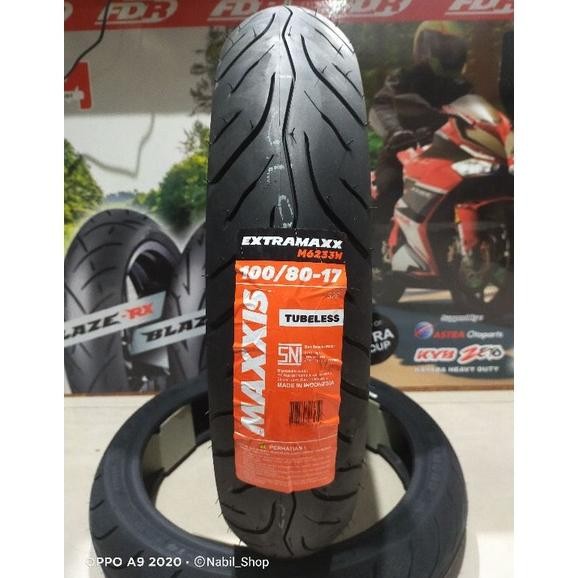 Baru Ban Maxxis Extramaxx 100/80-17 free Pentil tubeless