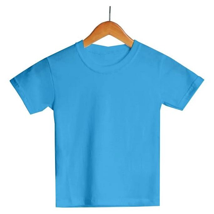 DA47 }} Kaos Polos Anak / Baju Anak Pria Wanita /Kaos Cotton 30s - BIRU LANGIT