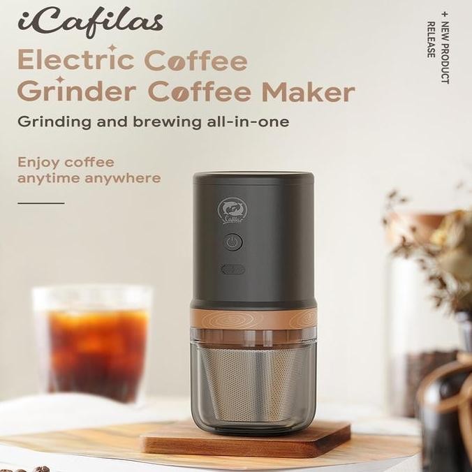 Icafilas Grinder Kopi Elektrik Grinder V60 Coffee Maker Portable