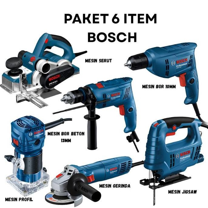 jhonxie- BOSCH Paket 6 Item Original Perkakas Murah Powertools All Bosch Mesin Gerinda Listrik Bor L