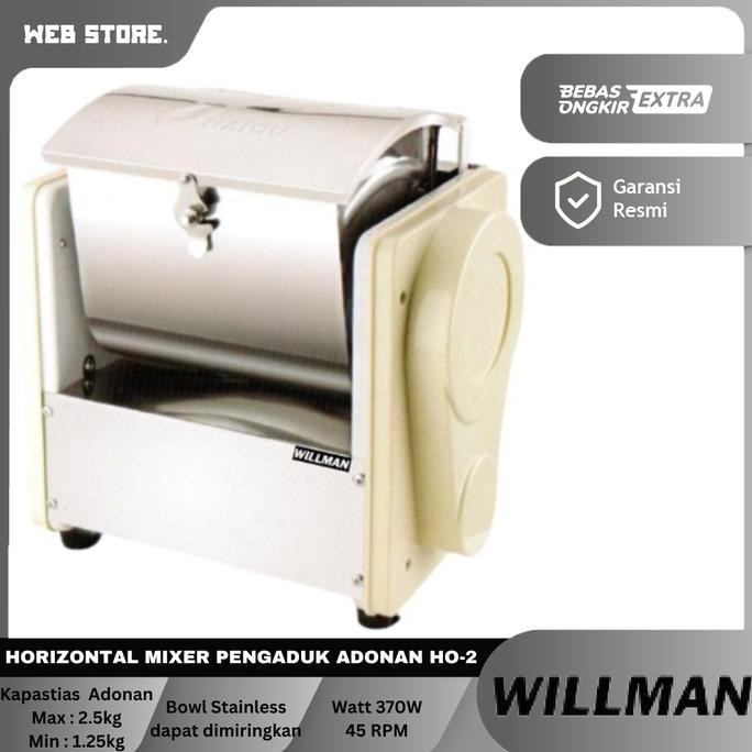 JERICOMM Mesin Pengaduk Adonan Mie Pempek Cieng Dimsum Pasta Horizontal Mixer Dough 2.5kg WILLMAN HO
