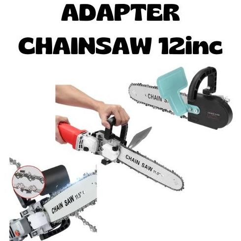 jhonxie- ADAPTER MINI CHAINSAW 12inc PLUS GERINDA 4inc Mesin Gergaji Kayu Belah Kayu Chainsaw Mini L