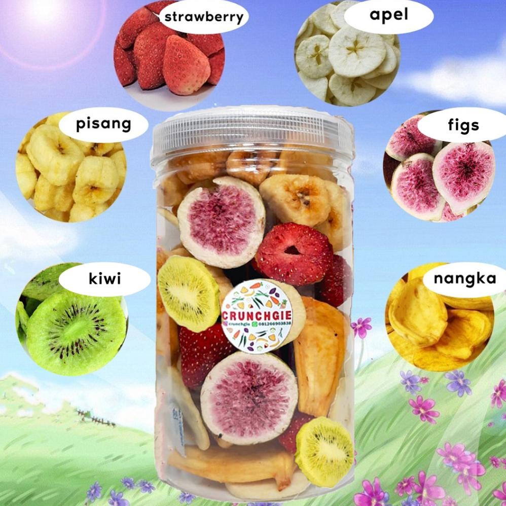 [Terlengkap] Keripik Buah Toples | Cemilan Buah Kering | Snack Buah Kering | Kripik Buah | Strawberr